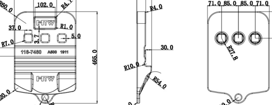 Form-halber Pfeil 42.5kg 116-7460-X980G 982M 986K 988F/374 385 5110B