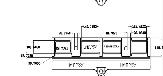 1399230 HAN Center Cast Half Arrow 2 Löcher 60x263x816mm